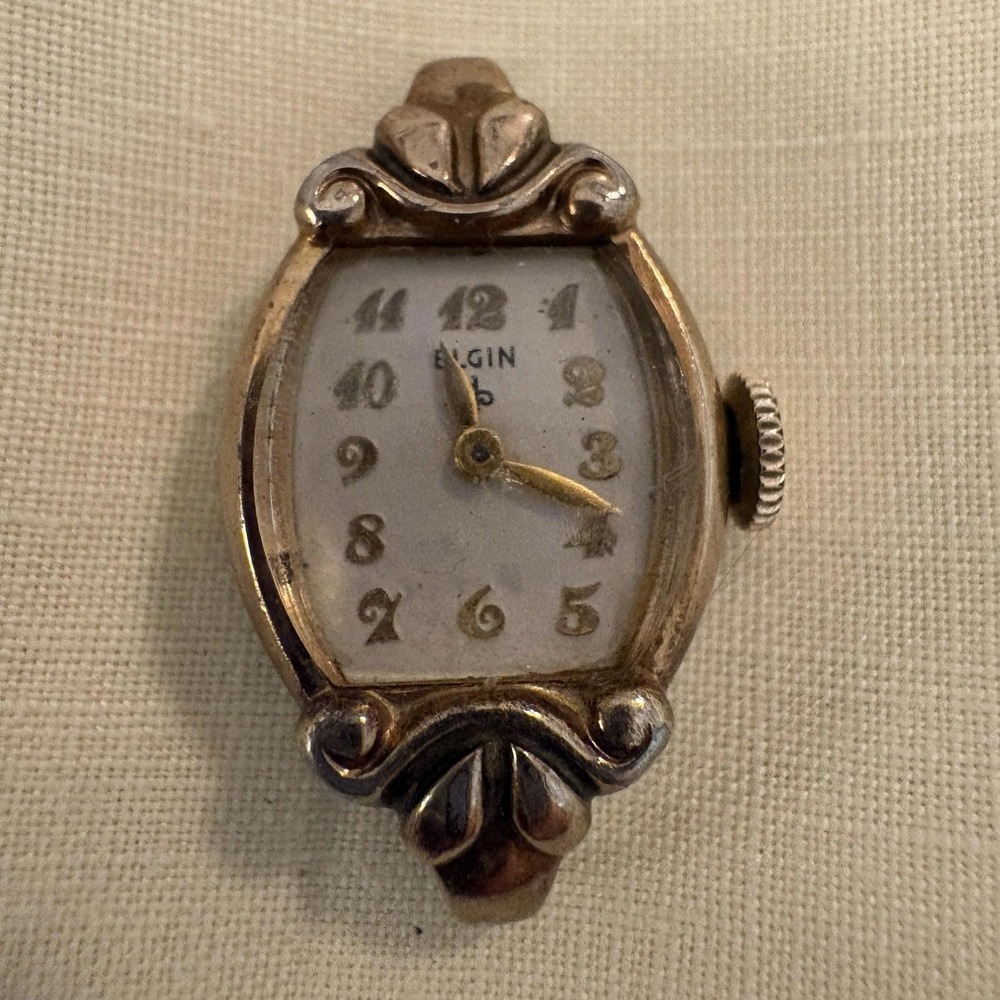 Vintage Elgin 10K RGP Bezel Ladies Watch 1940s-50s Running No Band